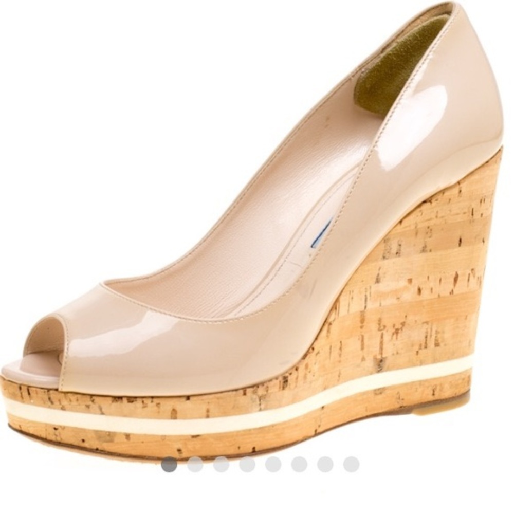 Divine Prada Platform Cork Wedges Size 39 - image 1